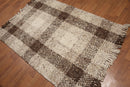 4' x 6' Hand woven Reversible Afghan Kilim 100% Wool Area Rug Ivory