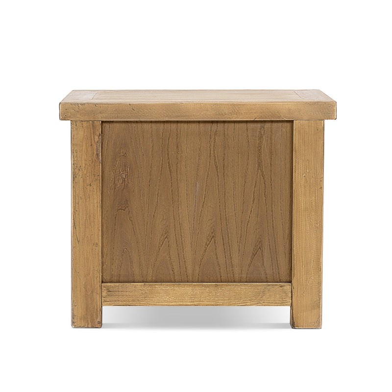 Heritage Light Reclaimed Pine Side Table with Dimensional Geometric Design, photo 6 of 10