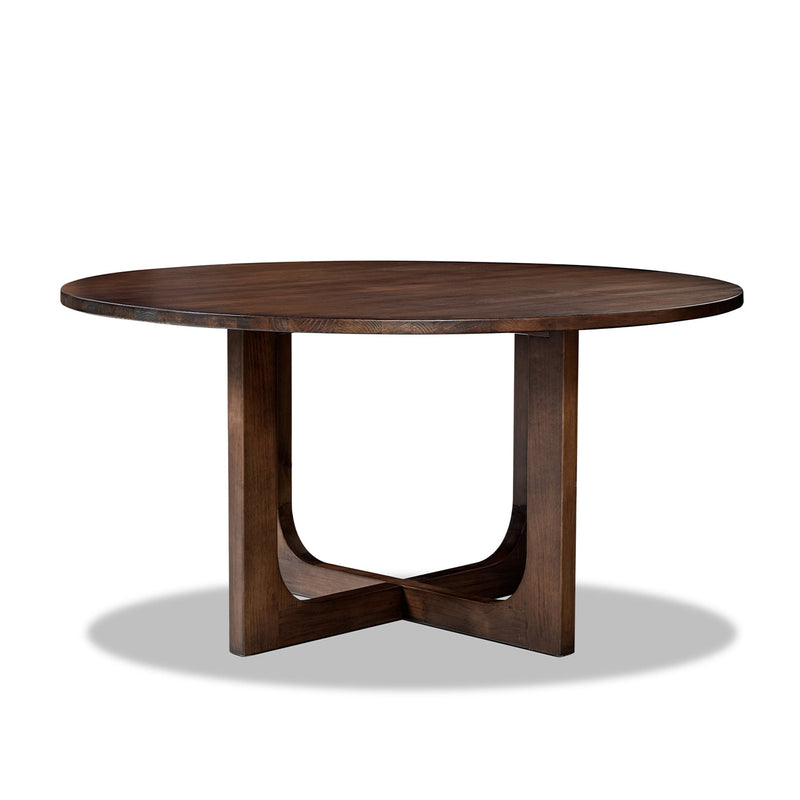 Reclaimed Pine Modern Round Dining Table with Intersecting Base - 60 Inch, photo 9 of 10