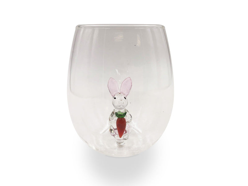 3D Easter Bunny Stemless Wine Glasses