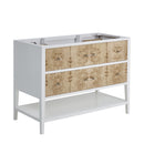 James Martin Olena 48" Single Bathroom Vanity, Polished White and Light Mappa Burl