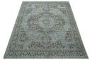 Jewel Custom Made Hand Knotted Traditional Design Brown Wool Area Rug