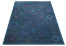 Jewel Custom Made Traditional Overdyed Blue Hand Tufted Wool Rug
