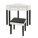Amaris Mirrored Corner Vanity Set