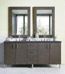 James Martin Metropolitan 72" Dual Mount Double Bathroom Vanity, Silver Oak