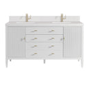 James Martin Myrrin 60" Double Bathroom Vanity, Bright White