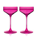 Reserve Nouveau Crystal Coupe Glasses in Berry Set of 2 by Viski