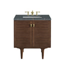 James Martin Amberly 30" Dual Mount Single Bathroom Vanity, Mid-Century Walnut