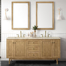 James Martin Laurent 72" Dual Mount Double Bathroom Vanity, Light Natural Oak