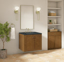 James Martin Laurent 30" Dual Mount Single Bathroom Vanity, Honey Oak