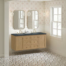 James Martin Laurent 60" Dual Mount Double Bathroom Vanity, Light Natural Oak