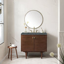 James Martin Amberly 36" Dual Mount Single Bathroom Vanity, Mid-Century Walnut