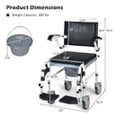 4-in-1 Bedside Commode Wheelchair with Detachable Bucket by LJGDeals