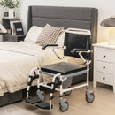 4-in-1 Bedside Commode Wheelchair with Detachable Bucket by LJGDeals