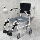 4-in-1 Bedside Commode Wheelchair with Detachable Bucket by LJGDeals