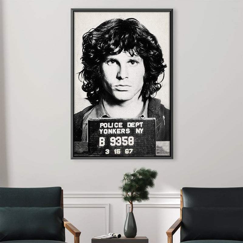 Jim Mugshot Black Canvas