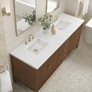 James Martin Myrrin 72" Double Bathroom Vanity, Mid-Century Walnut
