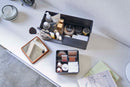 Makeup Organizer with Mirror - Steel + Wood by Yamazaki Home