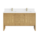 James Martin Hudson 60" Double Bathroom Vanity, Light Natural Oak