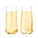 Seneca Faceted Crystal Stemless Champagne Flutes Set of 2 by Viski