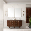 James Martin Amberly 60" Dual Mount Double Bathroom Vanity, Mid-Century Walnut