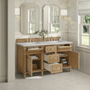 James Martin Lorelai 60" Double Bathroom Vanity, Light Natural Oak