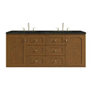 James Martin Laurent 60" Dual Mount Double Bathroom Vanity, Honey Oak