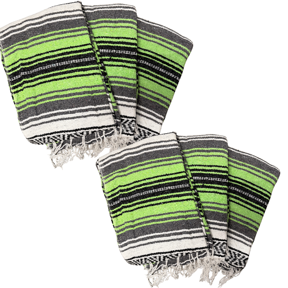 Bright Green Mexican Falsa Blanket, photo 5 of 5