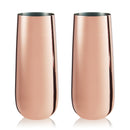 Stainless Steel Stemless Champagne Flutes in Copper Set of 2