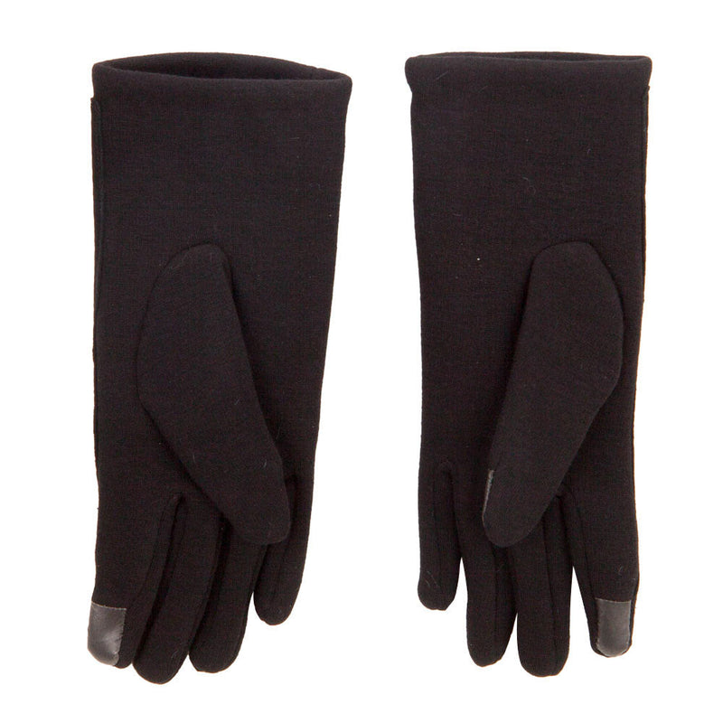 Women's Jersey Leather Texting Gloves