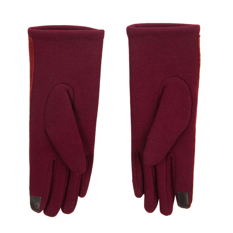 Women's Jersey Leather Texting Gloves