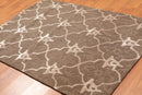 4x6 Brown, Tan Hand Tufted Wool & Bamboo Silk  Oriental Area Rug