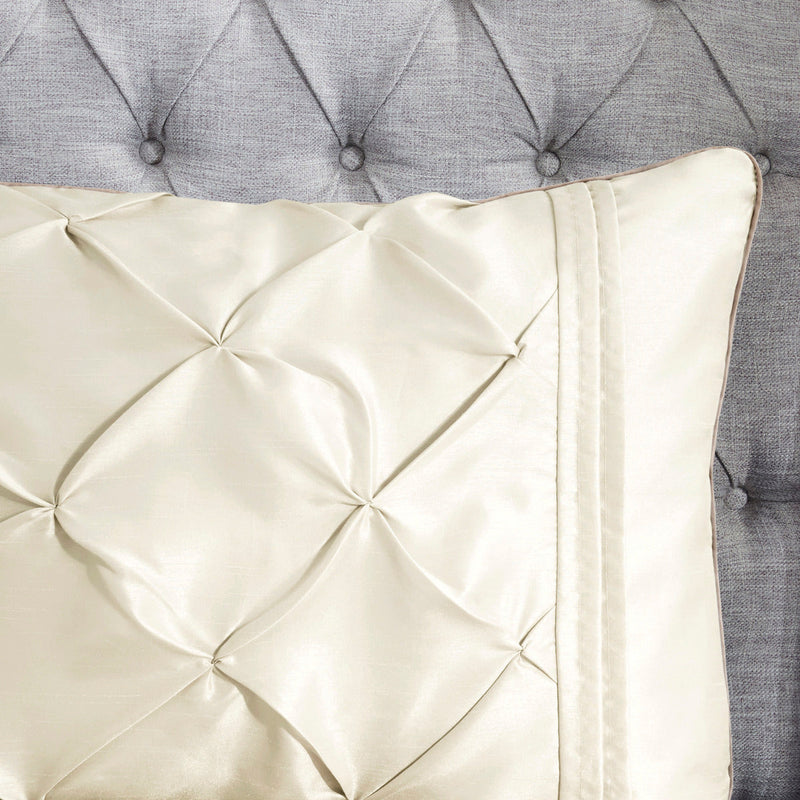 7 Piece Tufted Comforter Set Ivory Queen, photo 10 of 13