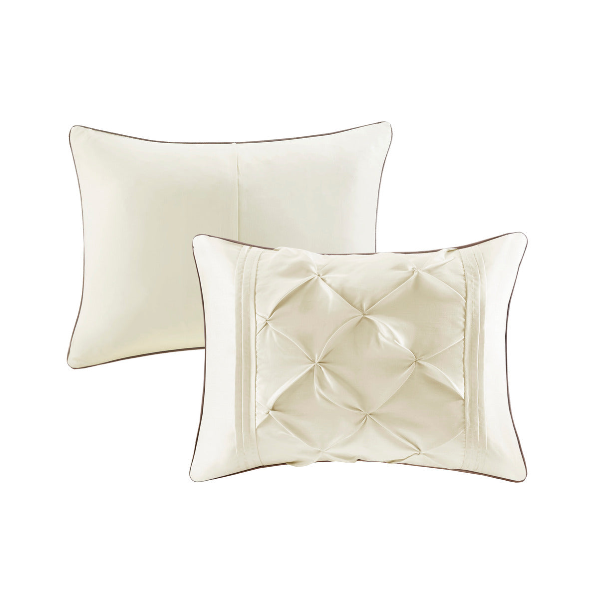7 Piece Tufted Comforter Set Ivory Queen, photo 3 of 13