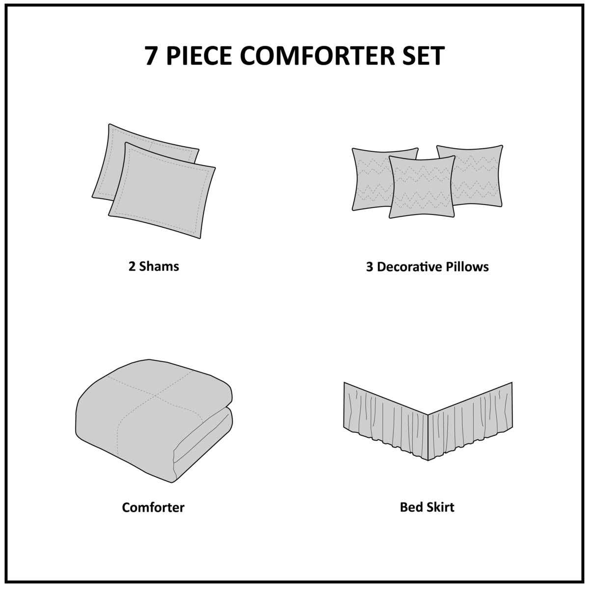 7 Piece Tufted Comforter Set Ivory Queen, photo 5 of 13