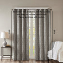 Knitted Jacquard Damask Total Blackout Grommet Curtain Panel