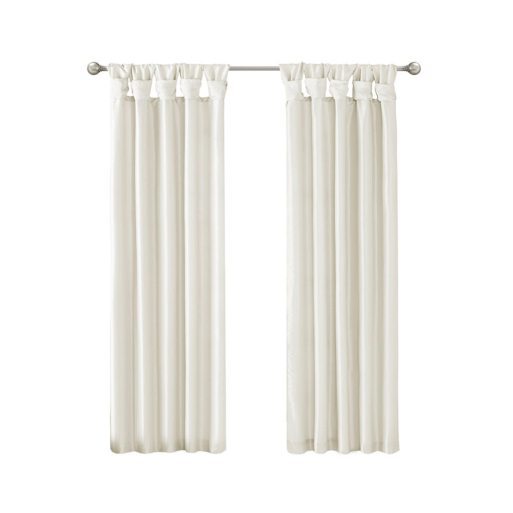 Twist Tab Lined Window Curtain Panel White 50x84, photo 12 of 15