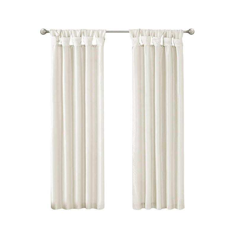 Twist Tab Lined Window Curtain Panel White 50x84, photo 12 of 15