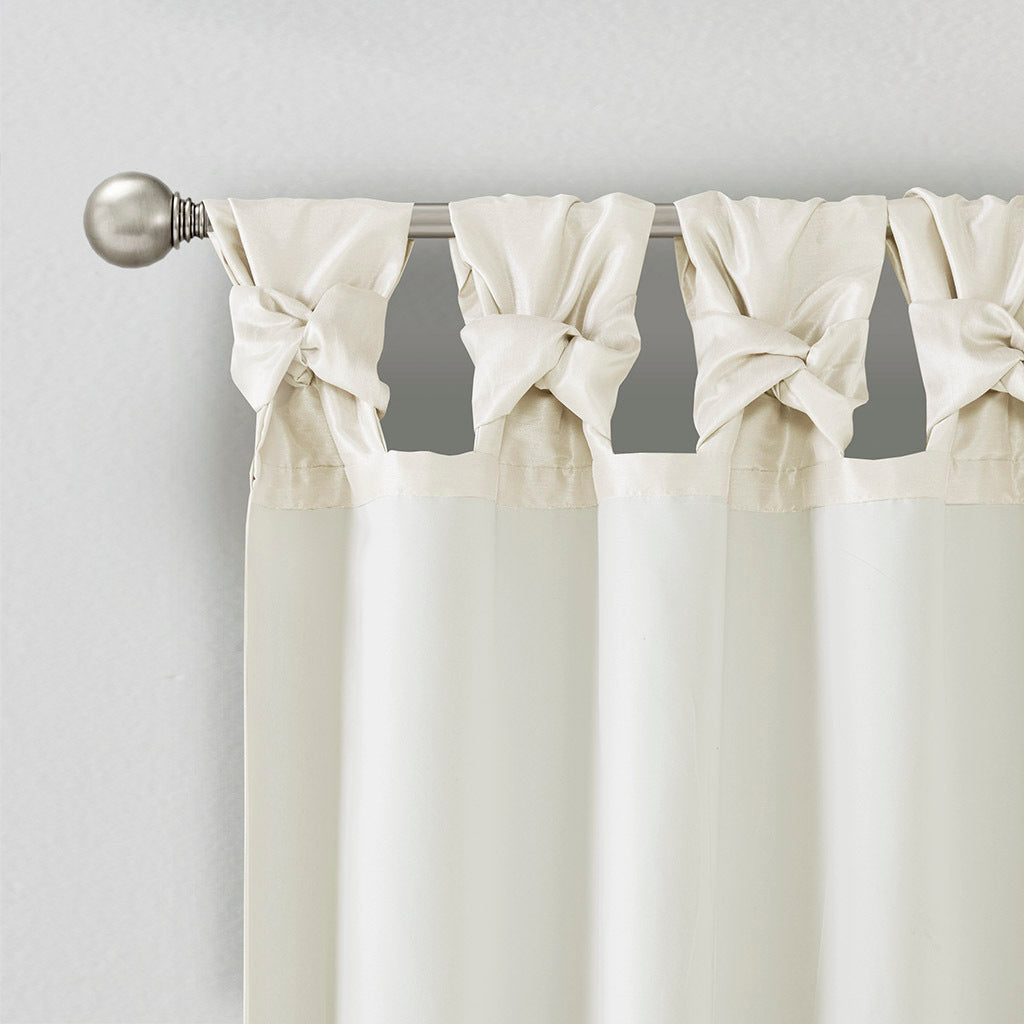 Twist Tab Lined Window Curtain Panel White 50x84, photo 13 of 15