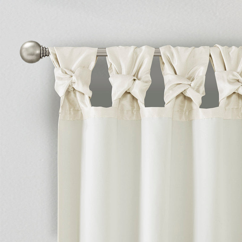 Twist Tab Lined Window Curtain Panel White 50x84, photo 13 of 15