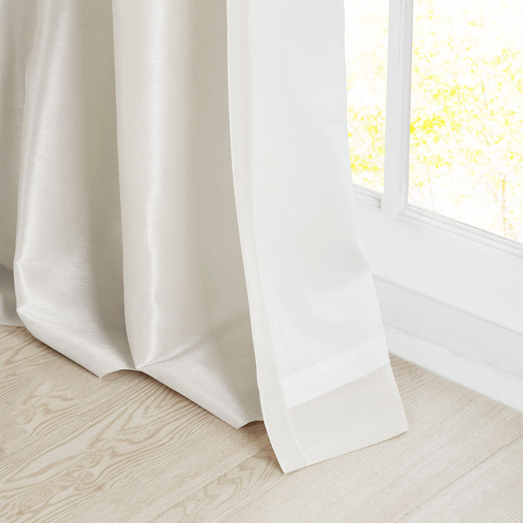 Twist Tab Lined Window Curtain Panel White 50x84, photo 15 of 15