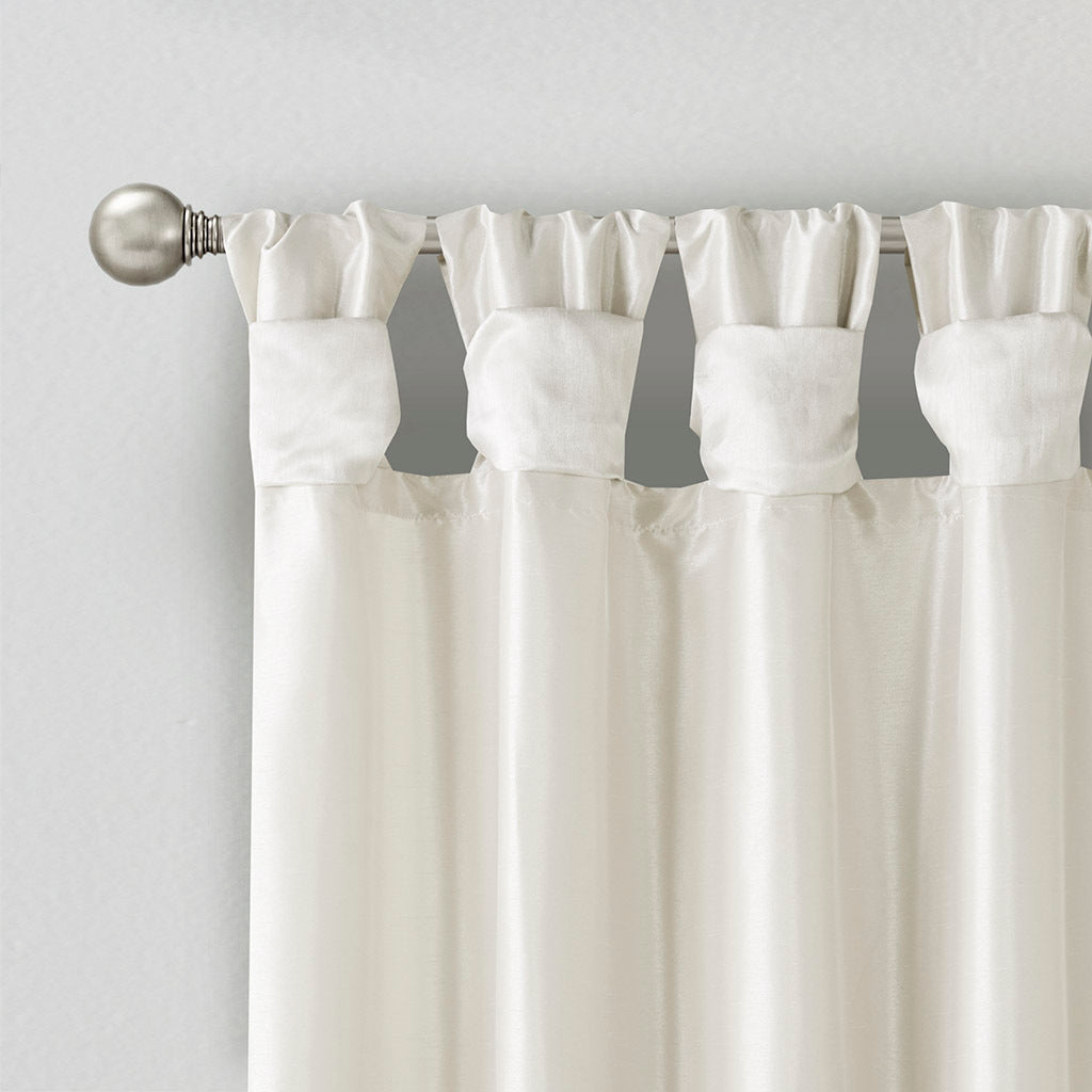 Twist Tab Lined Window Curtain Panel White 50x84, photo 3 of 15