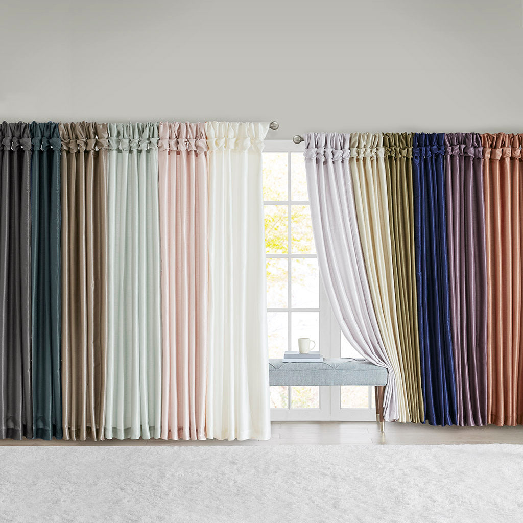 Twist Tab Lined Window Curtain Panel White 50x84, photo 8 of 15