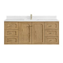 James Martin Laurent 60" Dual Mount Single Bathroom Vanity, Light Natural Oak