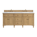 James Martin Lorelai 72" Double Bathroom Vanity, Light Natural Oak