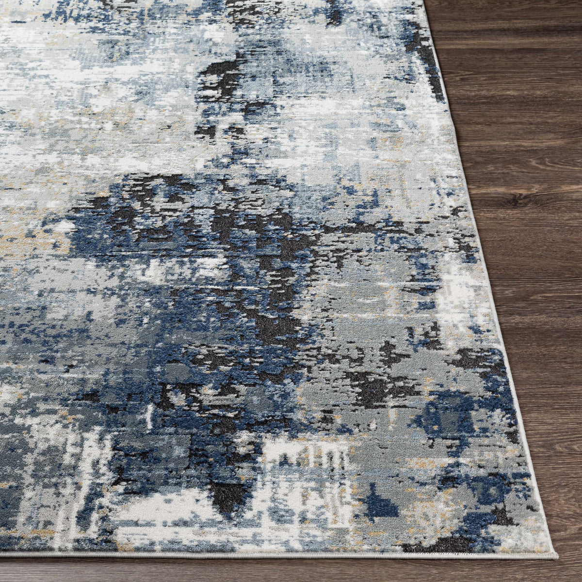 Campsall Gray&Blue Abstract Area Rug, photo 5 of 19