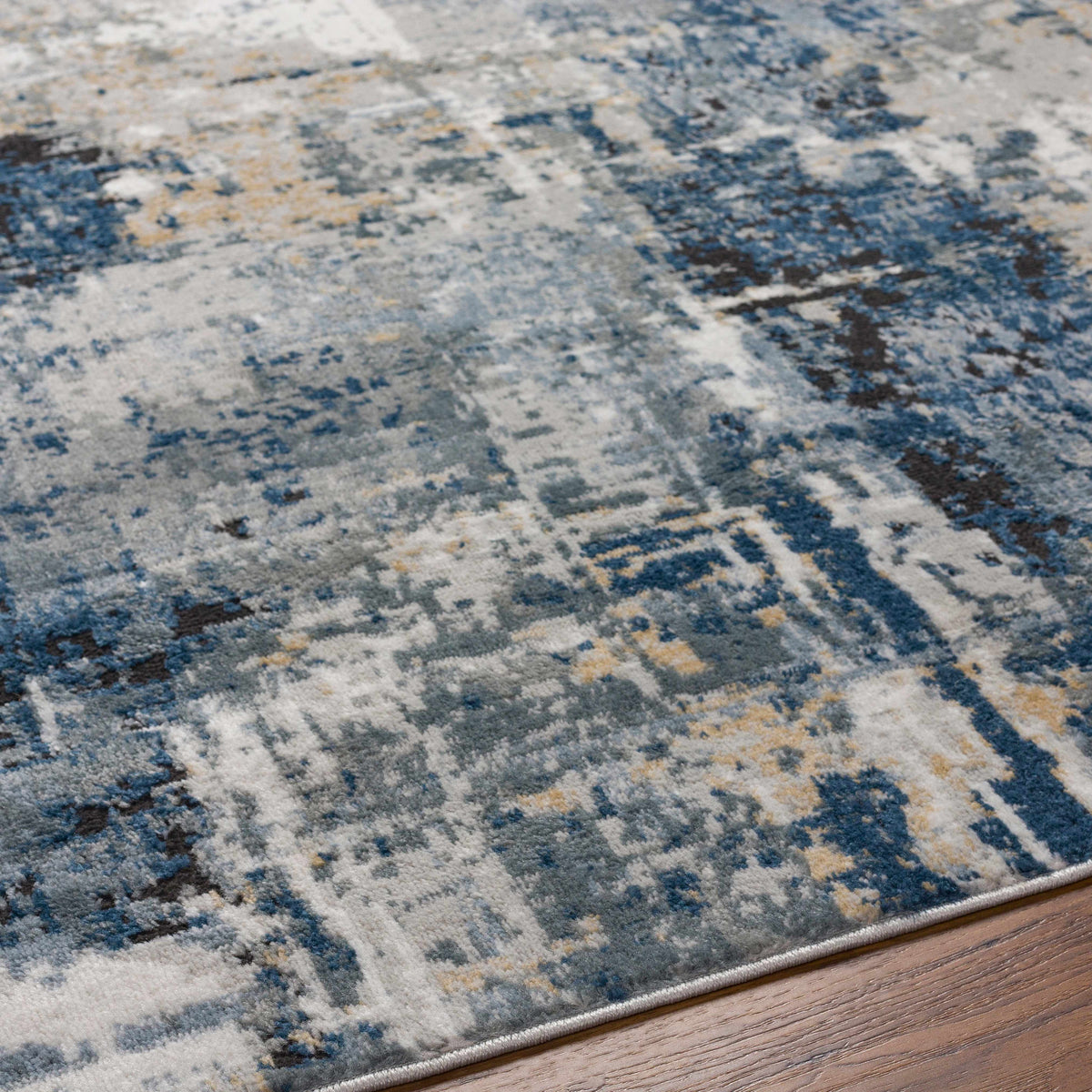 Campsall Gray&Blue Abstract Area Rug, photo 19 of 19