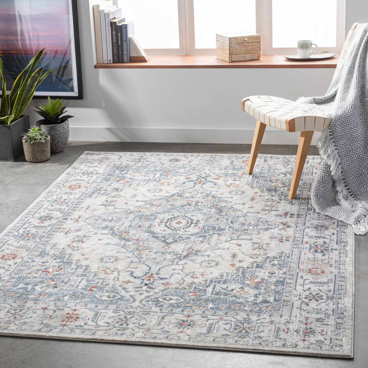 Billings Area Rug, installed in a room