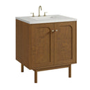 James Martin Laurent 30" Dual Mount Single Bathroom Vanity, Honey Oak
