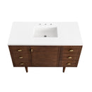 James Martin Amberly 48" Dual Mount Single Bathroom Vanity, Mid-Century Walnut